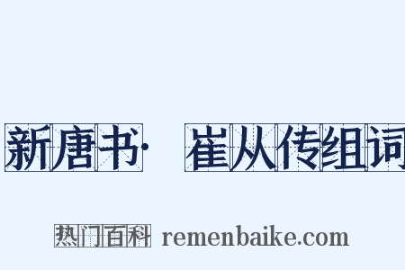 新唐书·崔从传组词是什么意思的图片